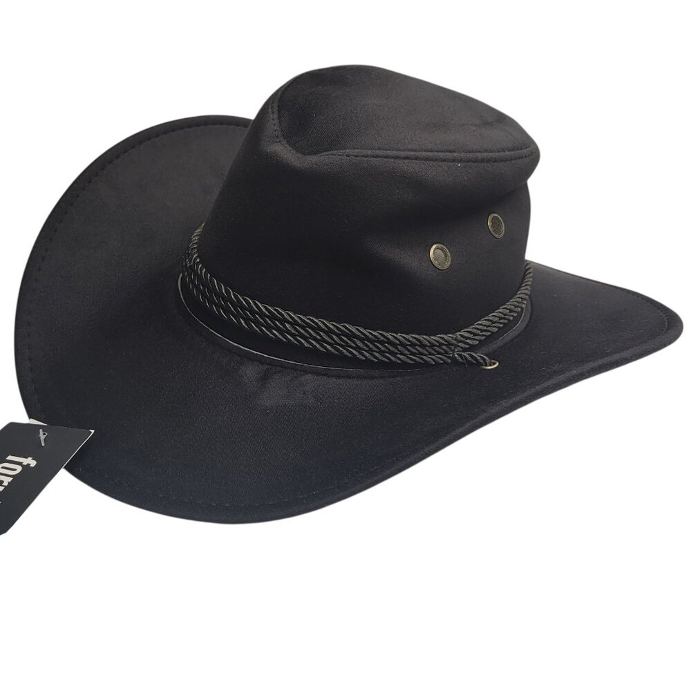 Black Cowboy Hat Cowgirl with Chin Strap